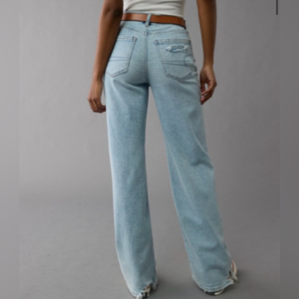 American Eagle Dreamy Drape Stretch Super High-Waisted Baggy Wide-Leg Jean